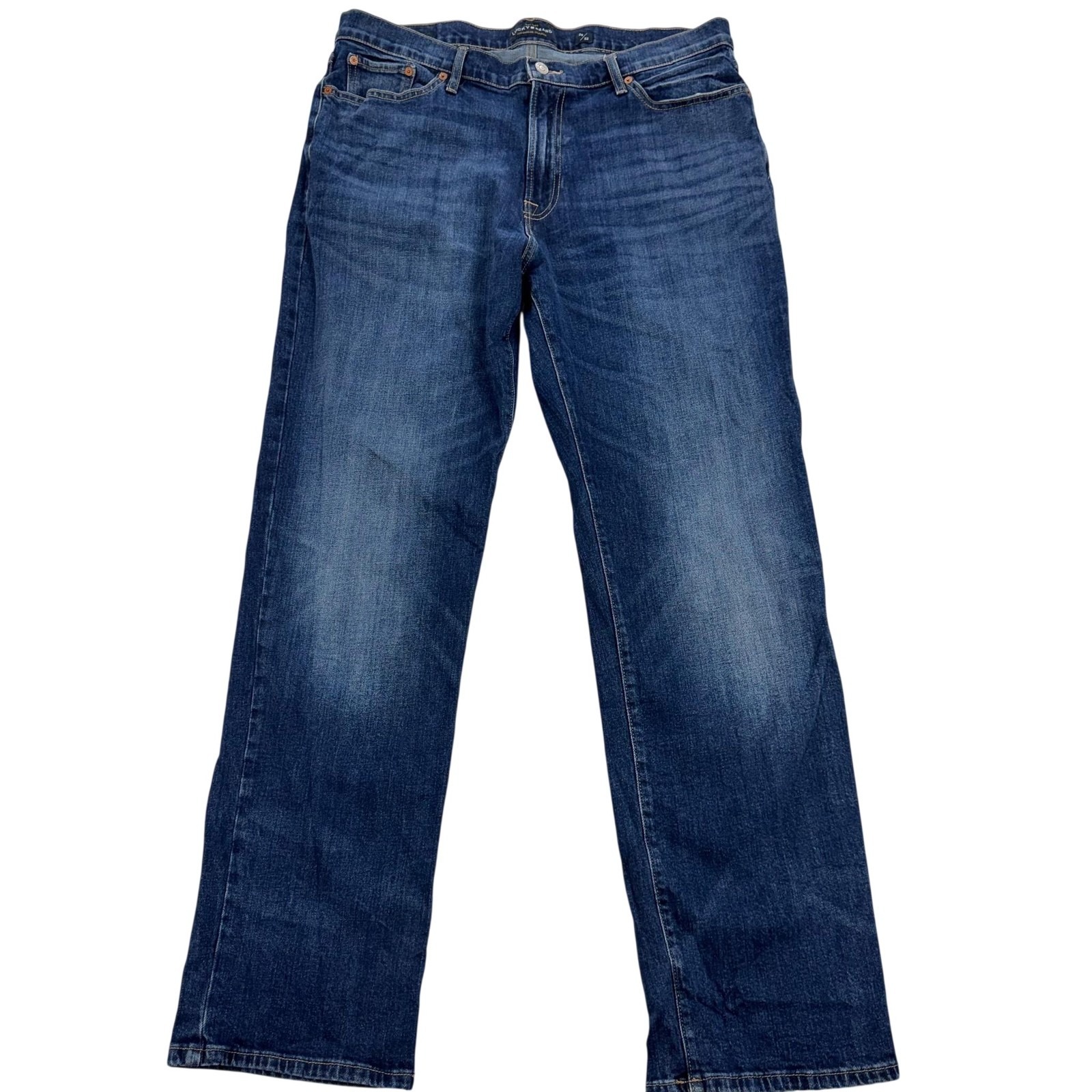 Lucky Brand 363 Straight Jeans Mens 36x32 Blue Medium Wash Stretch Denim Casual